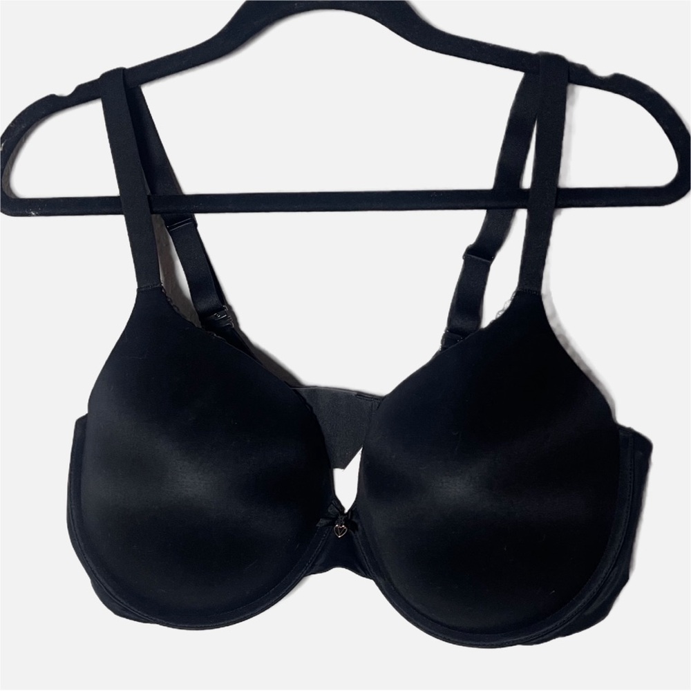 Victoria's Secret VS black push-up demi t shirt bra size 40DD EUC full coverage